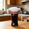 Electric Jar Opener with Dual Handles One-Button Automatic Lid Remover for Stubborn Glass Jars Fits 30-88mm Lids Essential Kitchen Gadget for