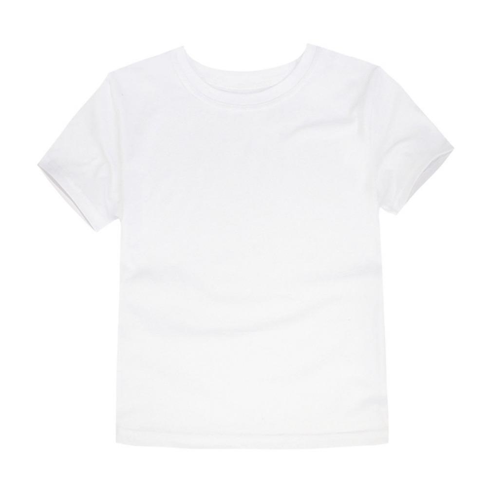Sommer Kinder T-Shirts Einfarbig Baumwolle Kurzarm Oberteil Jungen und Mädchen Freizeit T-Shirts Lila Kleinkind Kleidung Unisex Einfache T-Shirts Weiß