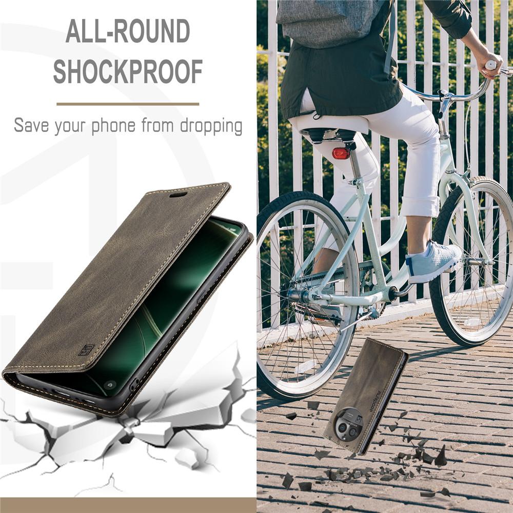 Luxury Genuine Leather Magnetic Wallet Flip Case for OPPO Find X6 Pro Card Slot Stand Shockproof Foldable Holder Full Protection Cover