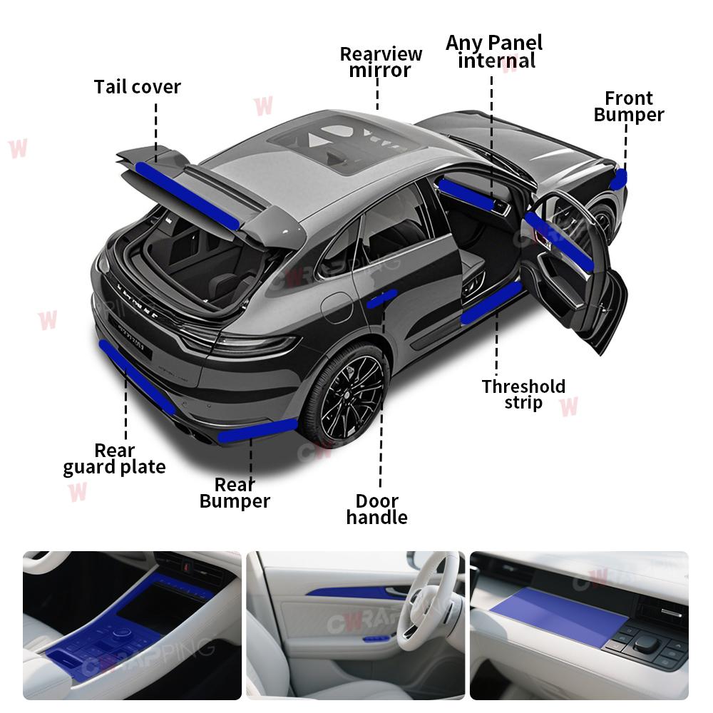 Waterproof Self-adhesive Film Carbon Fiber Vinyl Wrap for Car Body Stickers Deep Blue Auto Outdoor Accessories Wrapping Foil Car
