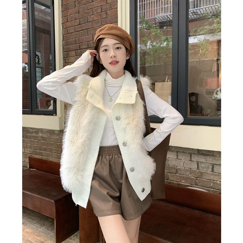 Sweater Vest Women's New Autumn and Winter Outerwear Temperament Cardigan Soft Mink Velvet Waistcoat