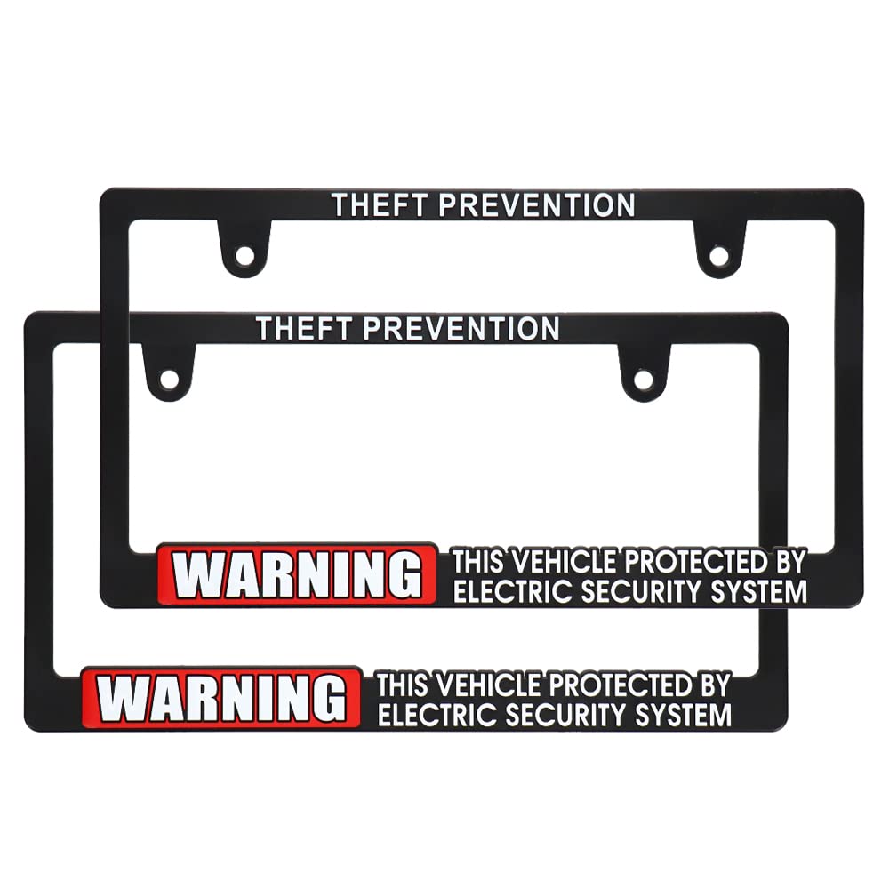 

with new WARNING SECURITY Number Plate 3D Matte License Plate for Cars of [Compliant regulations] Frame, Lettering, Black, Frame, Security, (Set 2)
