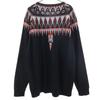 MARCELO BURLON Ethnic Pattern Long sleeve knit XL black sweater Men's Used