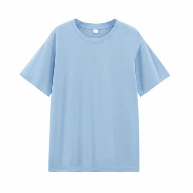 Summer Shoulder Cotton Short-sleeved T-shirt Women's Round Neck Solid Color Loose Large Size Women's New Top