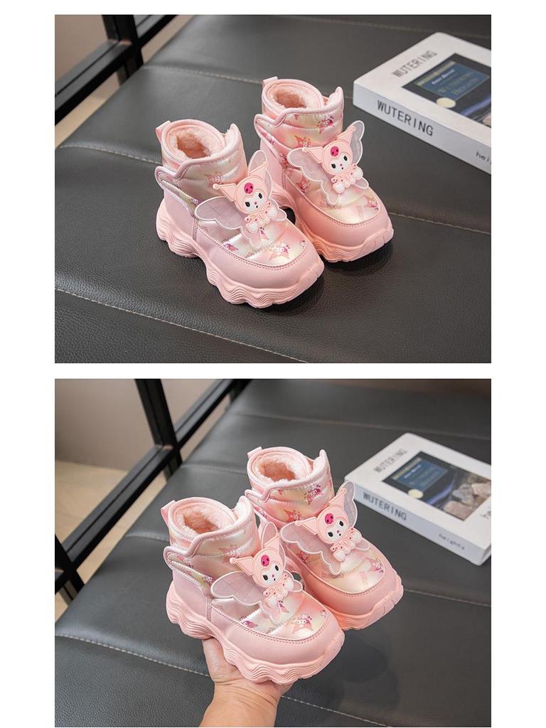 Girls' Fleece-Lined Snow Boots, 2025 Winter Style, Waterproof & Non-Slip, Warm Cotton Shoes for Medium & Large Kids
