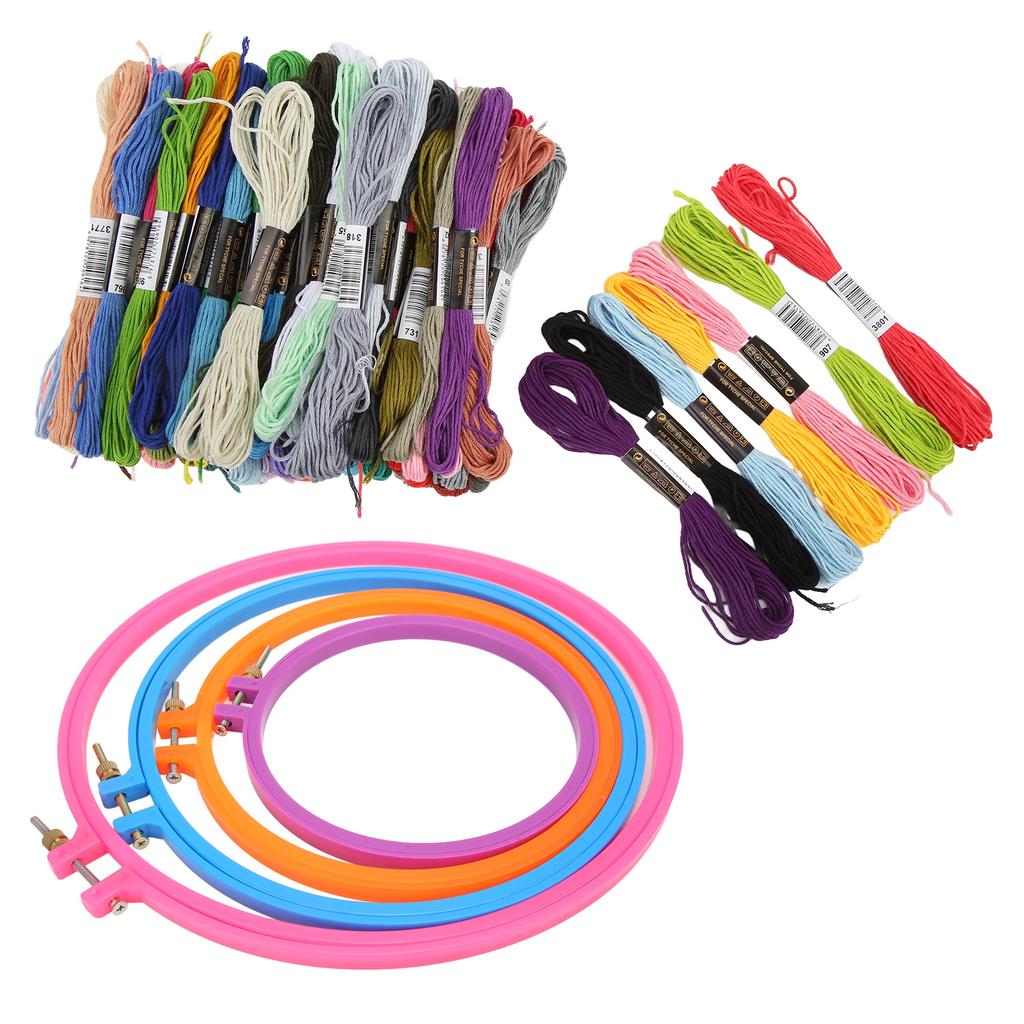 Embroidery Kit Round Plastic Silk Embroidery Circle Sheds Embroidery Thread DIY Embroidery Tools