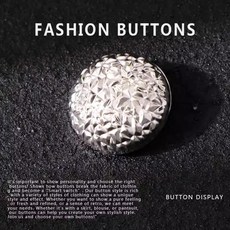 10Pcs Metal Buttons Round Gold Coat Trench Coat Wool Clothes Exquisite High-End Coat Buttons Daquan