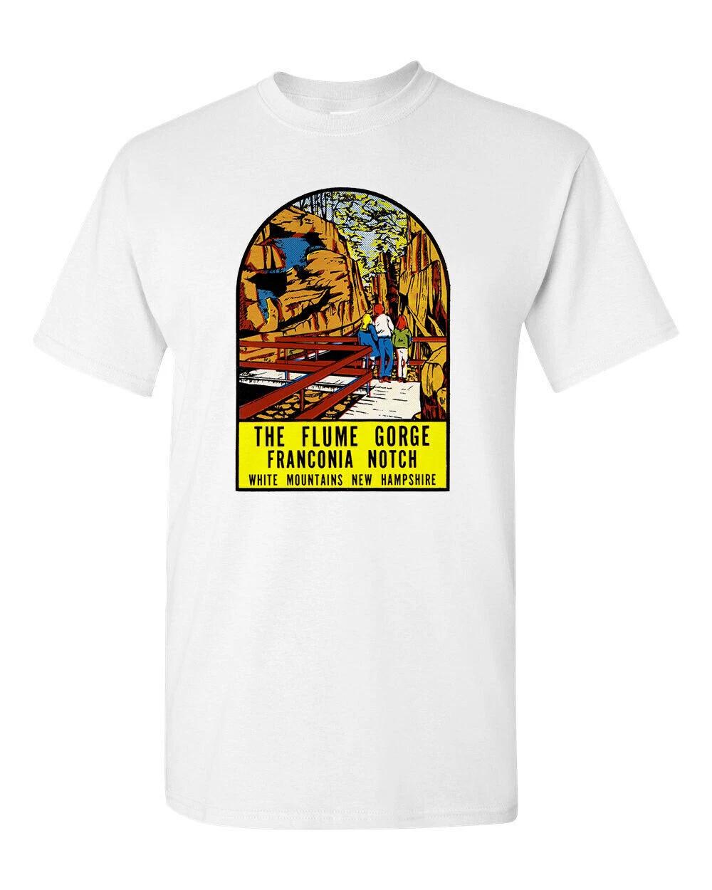 

T Shirt Vtg Travel Art Flume Gorge New Hampshire State Retro Souvenir Tourist S