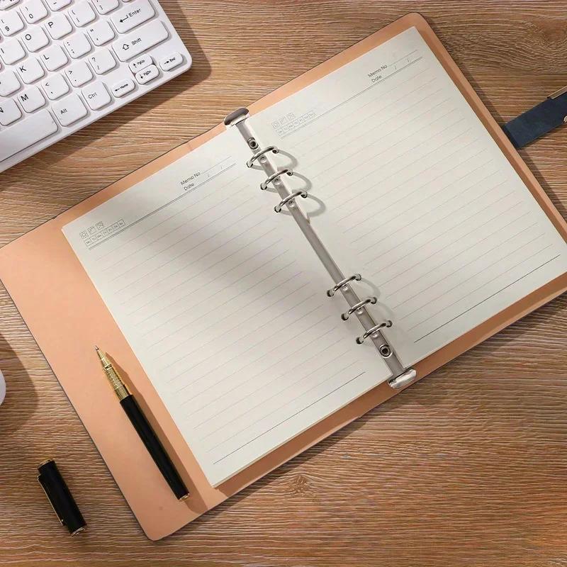 A5 Notebook Simple Office Gift Loose Leaf Vintage Planner Notebooks Creative Buckle Ring Thick Notepads Account Writing Pads