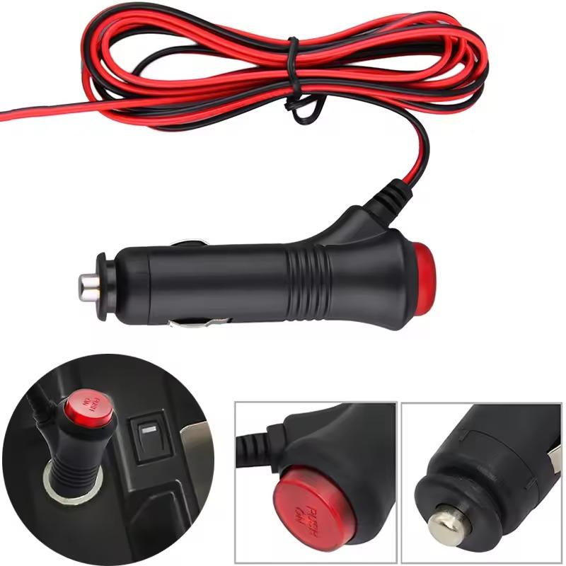 Car Cigarette Lighter Socket Plug Connector 1 Meter Cable 12V 24V Car Charger On Off Switch Universal for Car Light