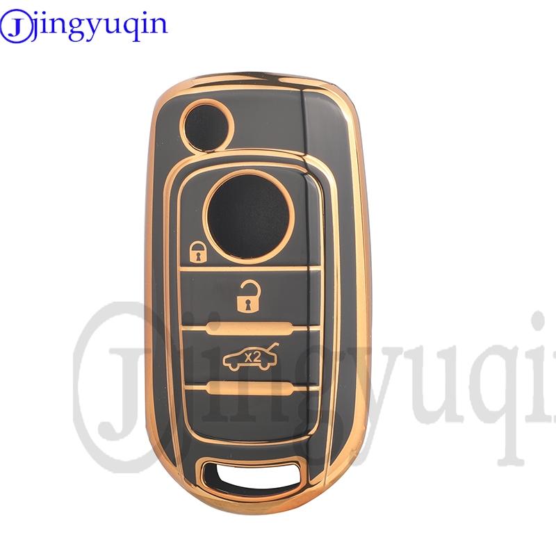 Jingyuqin New Tpu 3 Buttons Remote Car Key Case Fob For Fiat Tipo 500 Toro Cronos Egea 500X Strada Accessorie