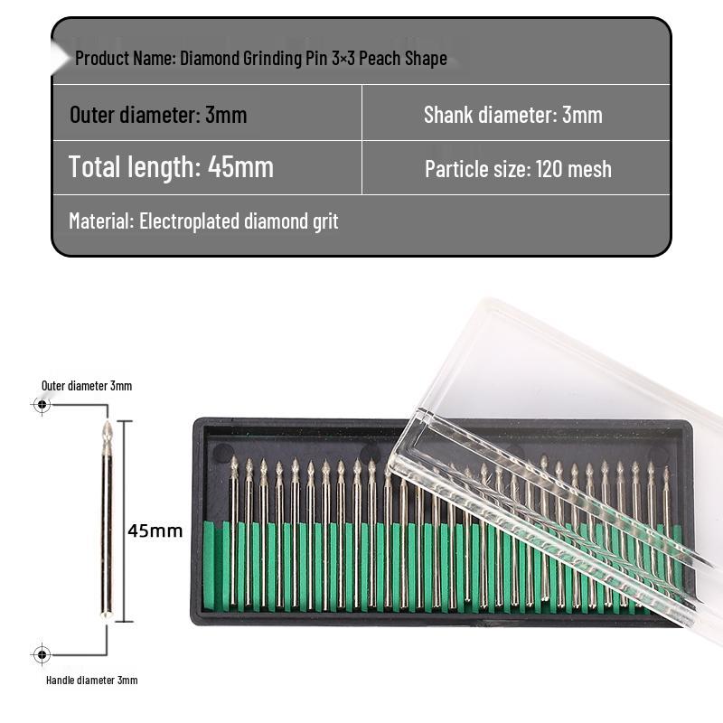 30-teiliges Diamant-Schleifkopf-Set für Jade-Schnitzerei