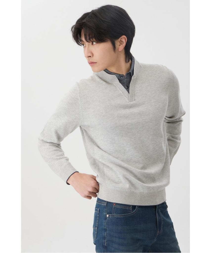 BRENTWOOD [Innova] Washable Shirt Layered Sweater Brwax26151Gyl