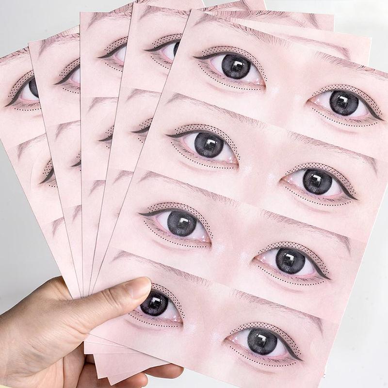 40 Patches/5 Sheets Eyelash Practice Stickers Eyelash Training Stickers Eyelash Application Trainer Stickers Simulated Eye Shape