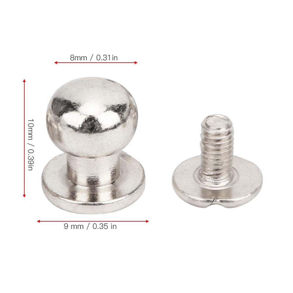 20PCS 9 x 8mm DIY Copper Rivets Round Head Nipple Nail Bag Shoes Accessories for LeatherSilver 9 x 8mm