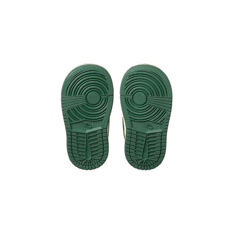 Jordan 1 Mid TD Toddler Green Yellow White Sneakers 640735-371