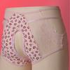 Large Size Couple Lingerie Underwear Leopard Lace Crotchless Panties Hollow Out Briefs Femboy Crossdressers Roleplay Nightwear
