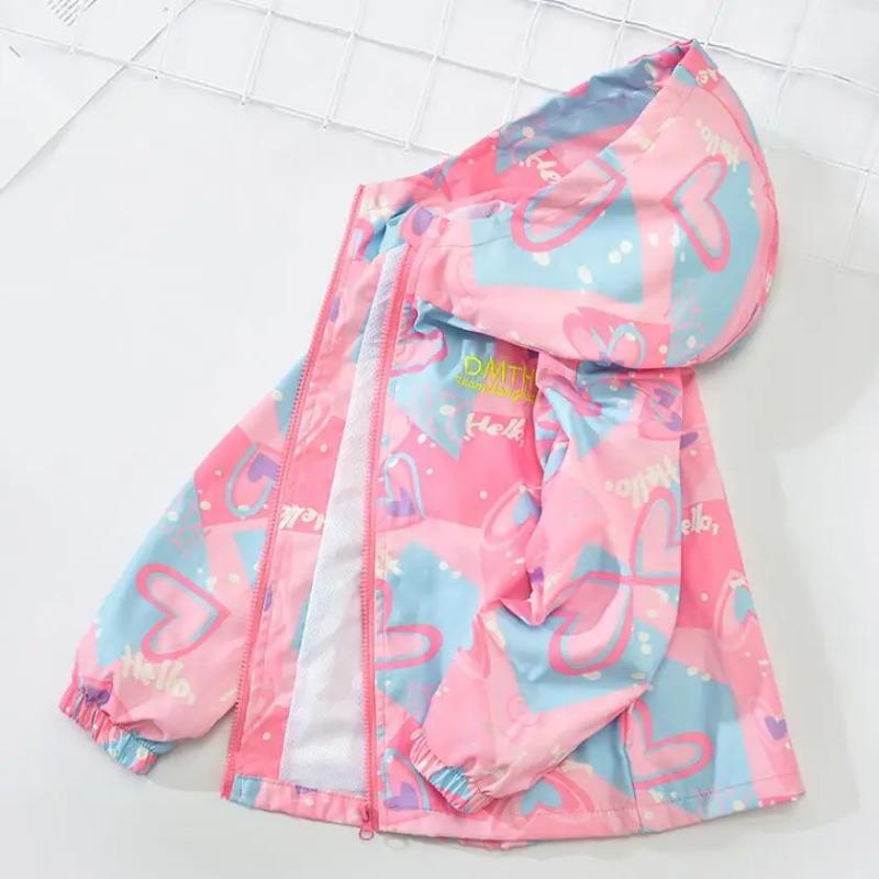 Korean Fashion Jacket for Girls Teenager Casual Gradient Hooded Coat Boys Blazer Spring Autumn Windproof Sweet Coats Windbreaker