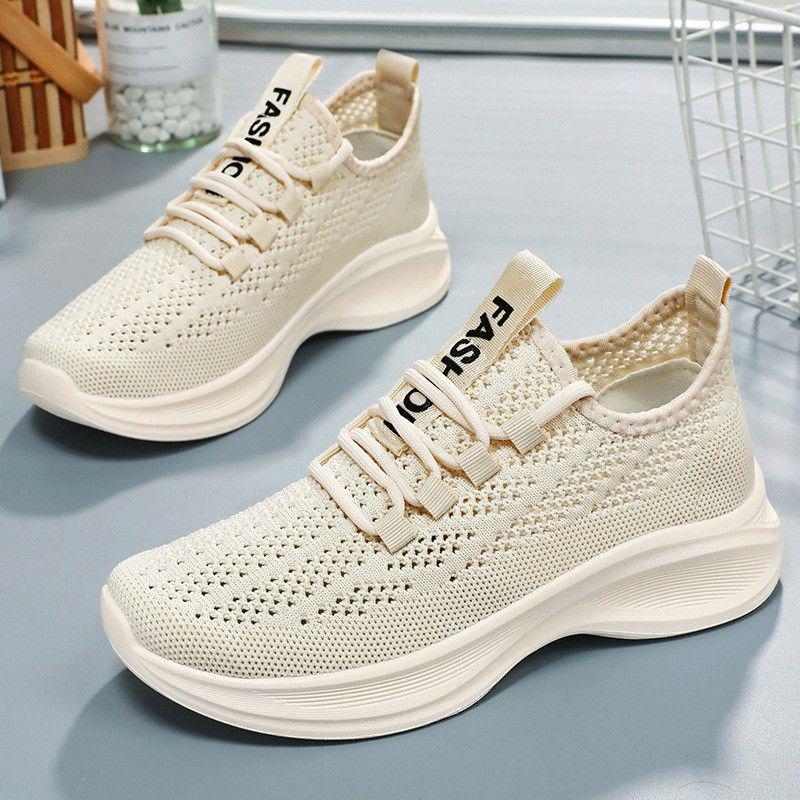 Women's 2025 Summer Flyknit Mesh Breathable Running Shoes - Casual Sports Sneakers