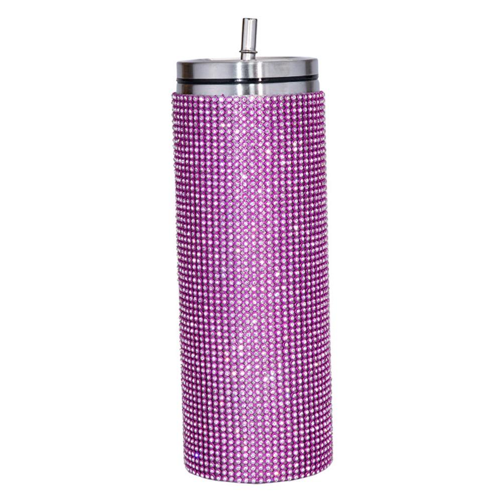 Bling Rhinestone Thermos Bottles Leopard Print Vacuum Flasks  Outdoor Activities