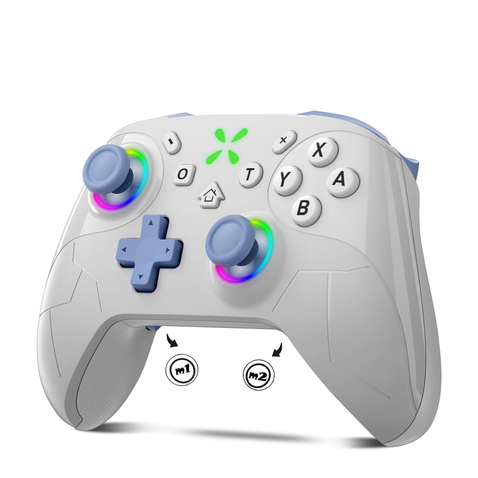 

Контроллер Onefun Switch 2 Золотая награда Совместим со Switch RGB 1000 мАч Беспроводной Bluetooth Задняя макро-кнопка Турбо HD Гироскоп 20 часов непрерывной работы Pro