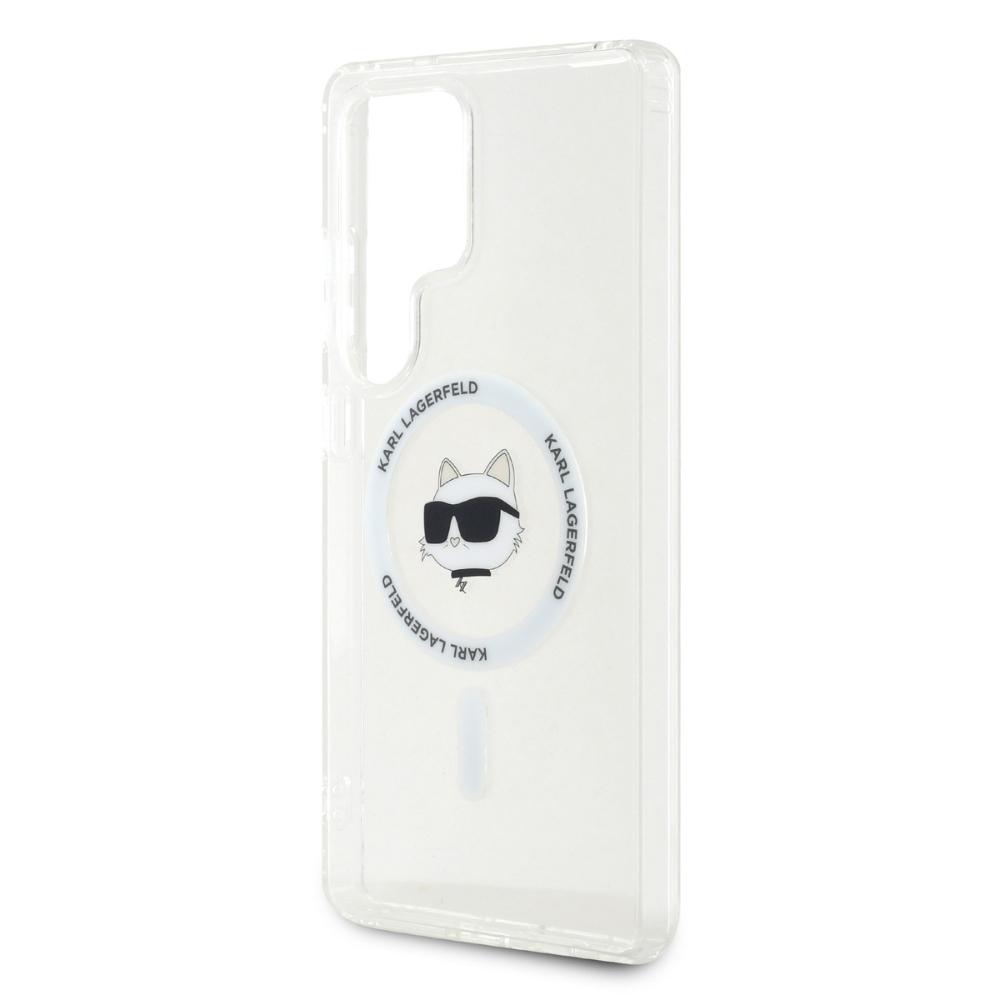 Karl Lagerfeld Button Choupette Case Printed Logo Magsafe For Samsung Galaxy S25 Ultra White