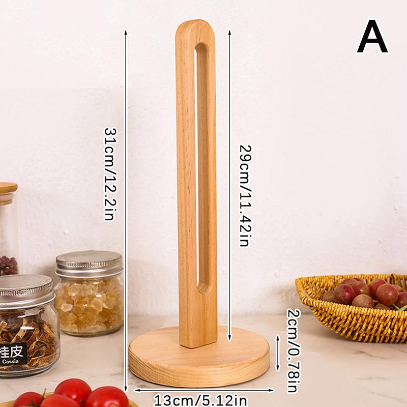

Деревянный держатель для бумажных полотенец Кухонная перфорированная стойка для хранения рулонной бумаги Ленивая тряпка Пластиковая пленка Пакет Стойка для хранения Кухонные аксессуары