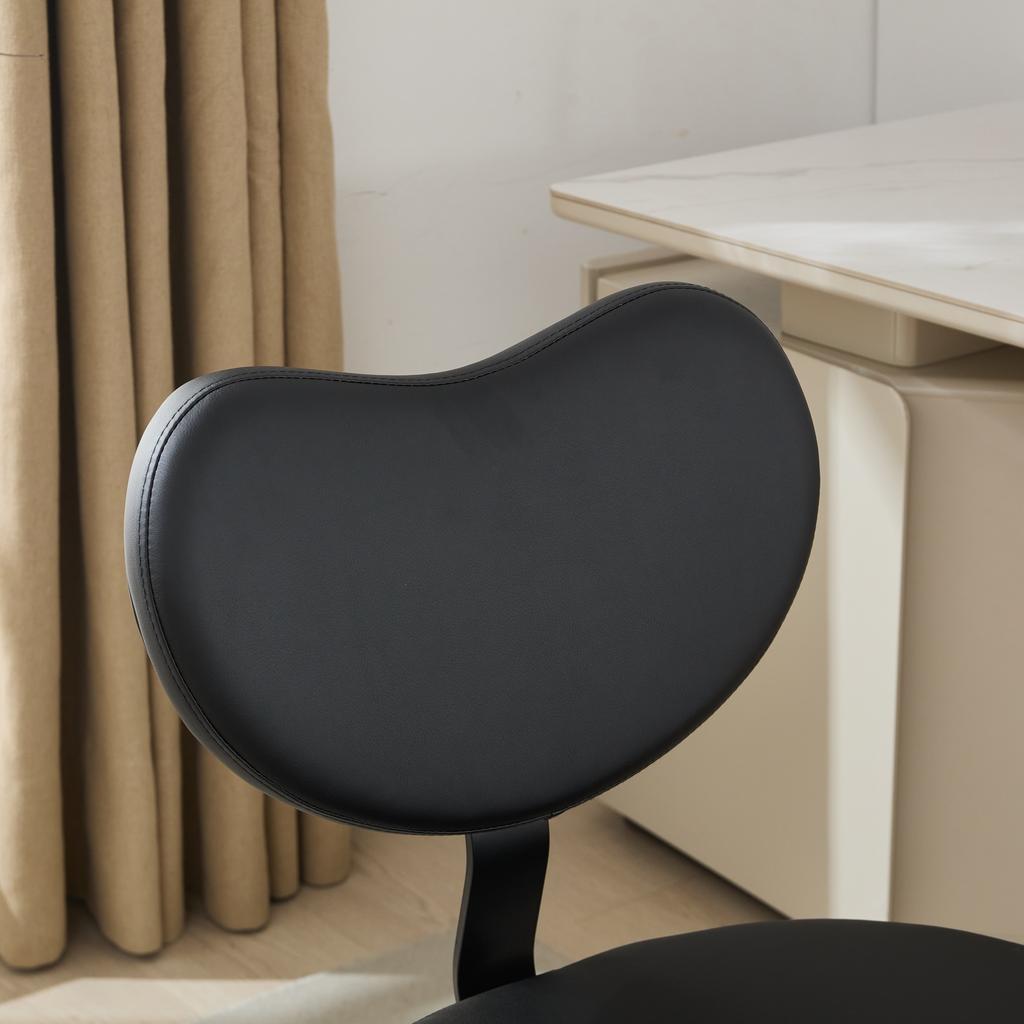 Sedia da Meditazione Plus, Sedia per Sedersi a Gambe Incrociate con Ruote, Sedia per ADHD, Sedia da Scrivania con Supporto Lombare e Sgabello Regolabile, PU Nero, DE1887BK