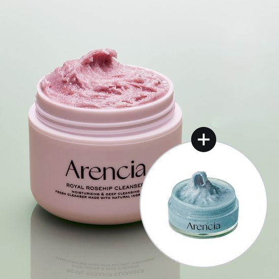 arencia Rosehip Rice Mochi Cleanser – Deep Hydration & Gentle Exfoliating Cleanser for Sensitive Skin (120g + 15g)