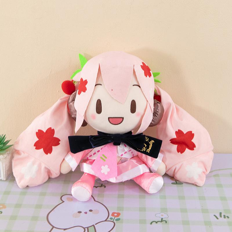 35/50cm Cartoon Hatsune Miku Doll Toy Anime Sakura Miku Snow Miku Kawaii Sitting Posture Fufu Children Fans Birthday Gift
