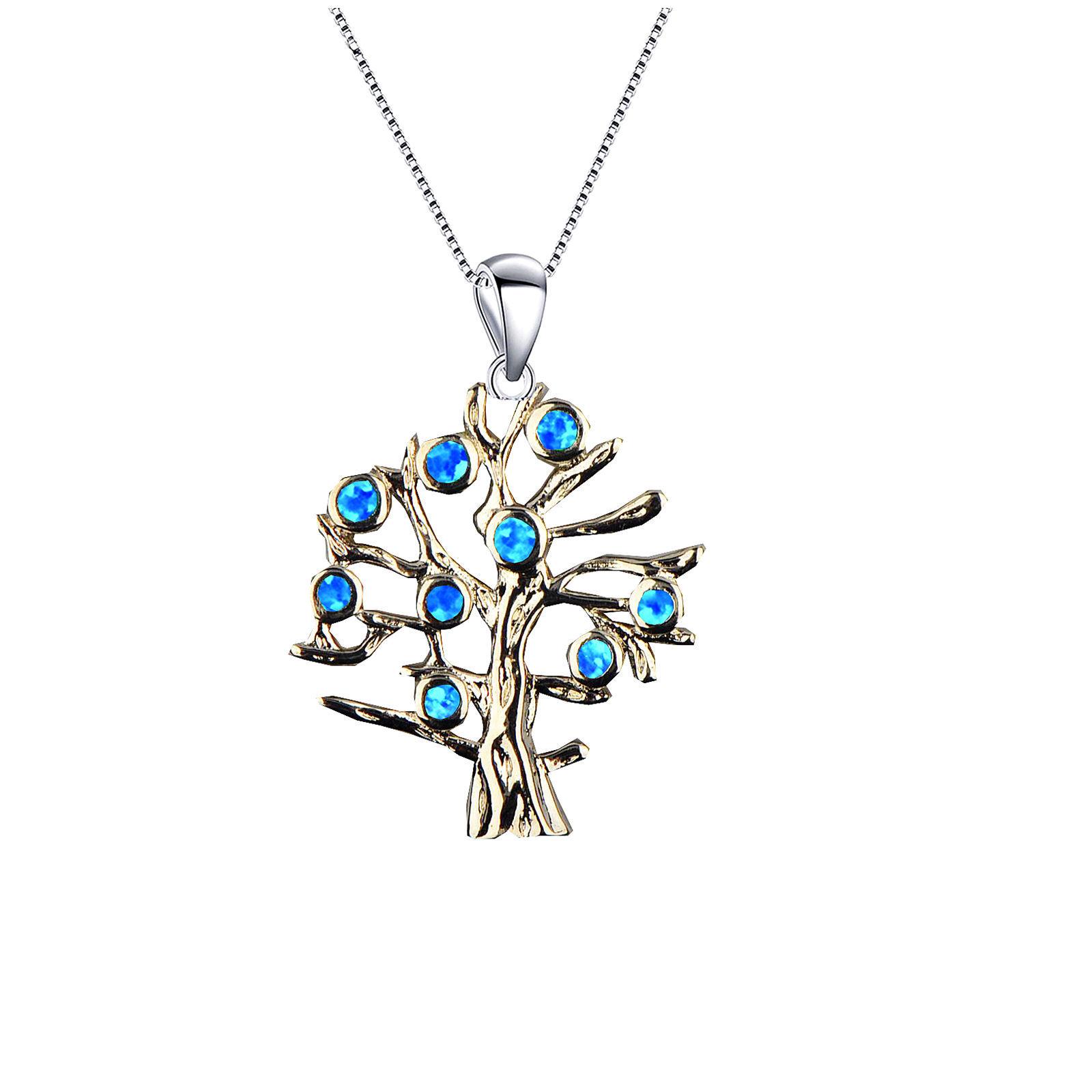 Trendy Silver Plated Copper Opal Pendant Flower Necklace Women s Gift 20inches&Fashion синий