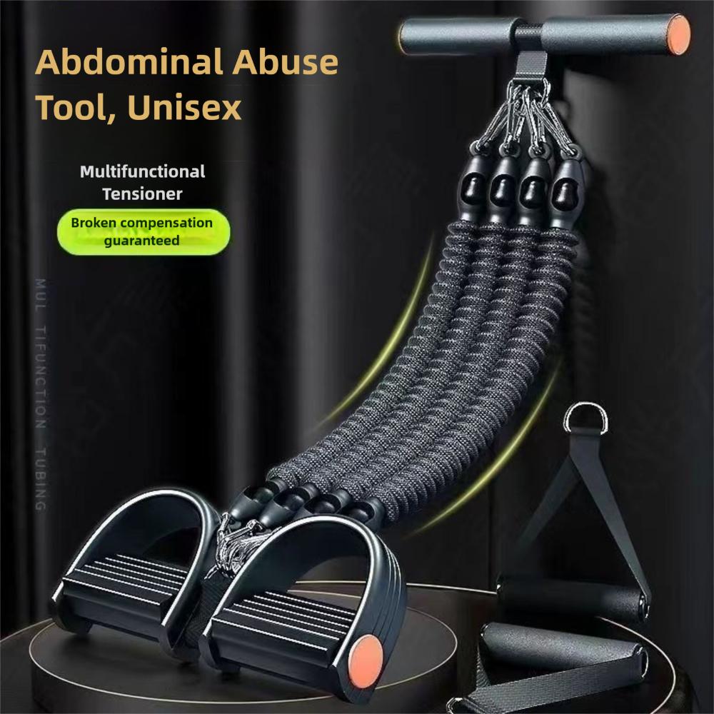 Non-Slip Tension Pedal Ankle Puller with Handles Yoga Sit-Up Leg Stretch Rope Home Gym Workouts