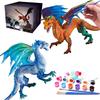SOLDAY Painting Dragon Toys Kits for Kids Arts and Crafts Ages 3 6 5 7 9 12 Boys Girls to Make Your Own Paintable Figurines Dragon Birthday Party
