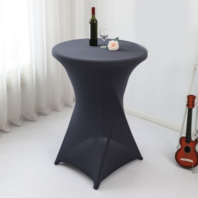 Cocktail Spandex Stretch Elastics Table Cover Square Corner Tablecloth Top Bars Table Cloth for Wedding Banquets