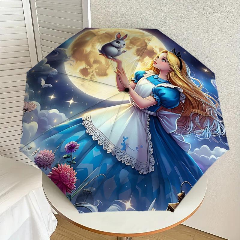 1PC Alice rabbit Umbrella-8-Rib Reinforced, Automatic Open, Lightweight & Durable, Cute Fashion Accessory for Outdoor-P96