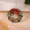 Gyn&Joy Christmas Wreath Gift Brooch Women's Corsage Pin Is Suitable For Festive Wear