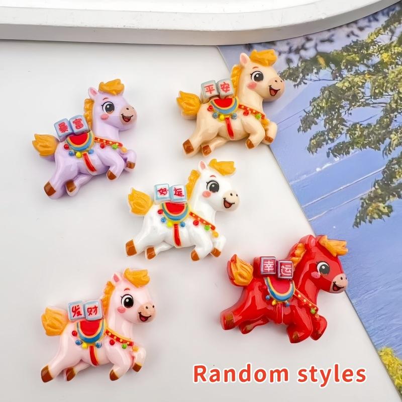 10Pcs Cartoon Diy Resin Accessories Cabochon Flatback Cute Cartoon Pony Embellishments For Diy Jewelry Making Decoration