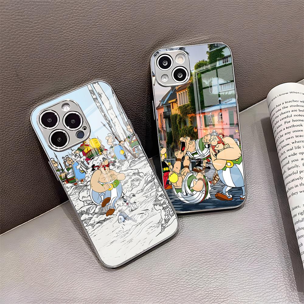 Pouzdro na telefon Asterix a Obelix Pro iPhone 17 Pro Max 15 Pro 16 14 Plus 12 13 Mini 11 Pro Nárazuvzdorný Pokovený Skleněný Kryt
