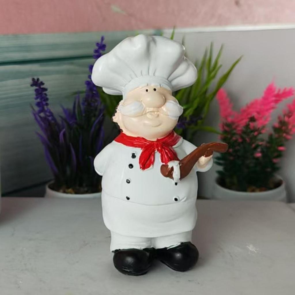 Chef Resin Figurine Ornament Modern Decorative Collectible Decor for Table Kitchen Counter