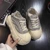 Thick-soled ultra-fire shoes women's shoes 2025 dissolving new denim ins lace-up casual shoes board shoes muffin summer