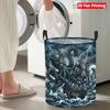 Collapsible Laundry Basket Large Round Waterproof Fabric Hamper Dirty Clothes Storage Bin Toy Organizer with Handles