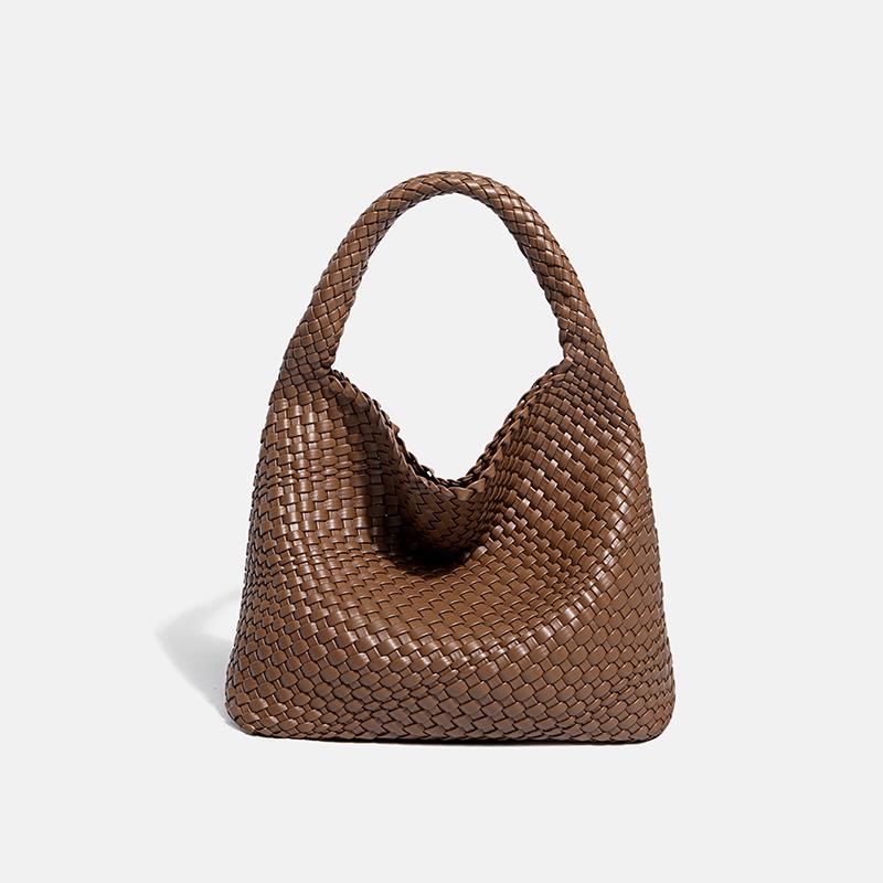 2026 Spring/Summer Women's Hand-Woven Soft Leather Bucket Bag - High-End Single Shoulder Handbag & Underarm Bag