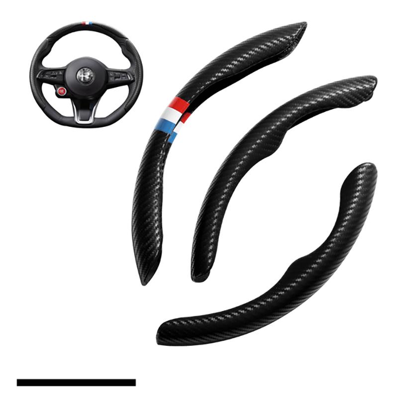 YAQG2 Car Steering Wheel Cover Segment Steering Wheel Protection Cover For Alfa Romeo Giulia Stelvio Interior Styling Car Accessories