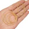 10pcs Stainless Steel Gold Earrings Rings Spiral Round Twisted Big Circle Ear Wire Hoops Pendant Connectors DIY Jewelry Findings