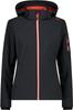 CMP Softshell Jacket Zip Hood Women (39A5006) Woman (39A5006) Anthracite/poppy
