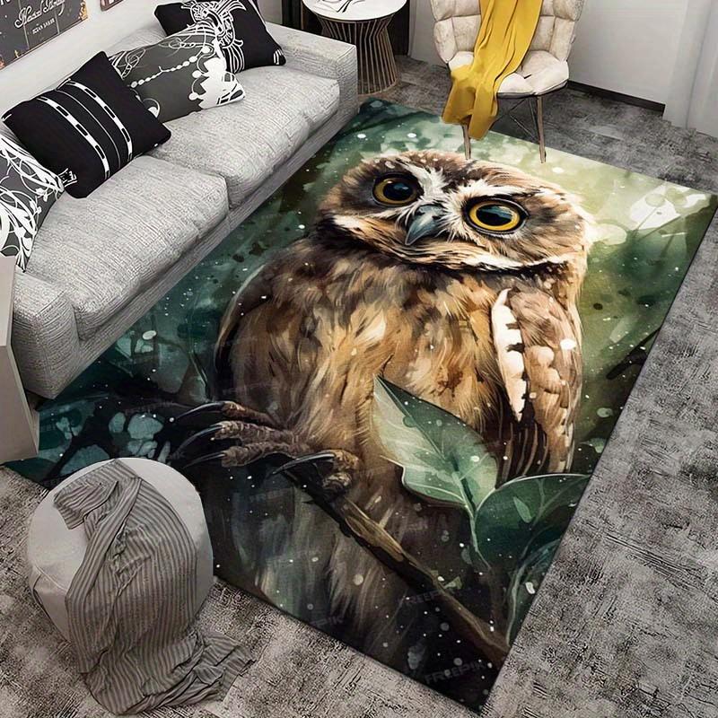 Owl Carpet for Modern Living Spaces | Wildlife Themed Area Rugs | Cozy Home Furnishings for Nature Lovers Skid resistant carpet
