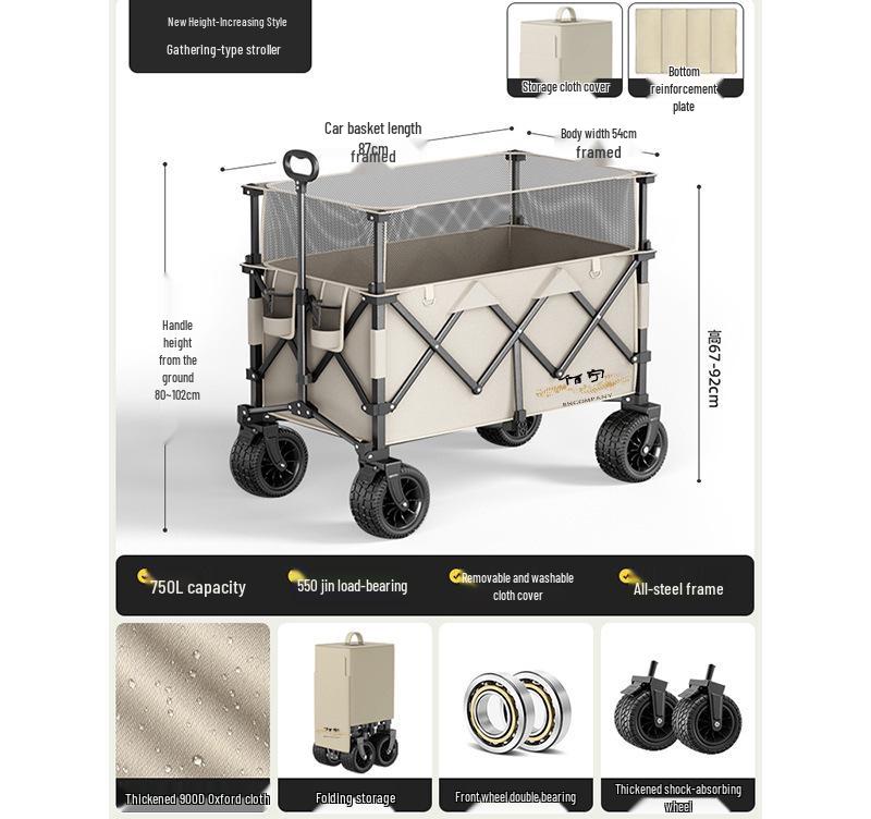 Tragbarer Falt-Campingwagen für Outdoor-Picknick- und Camping-Abenteuer