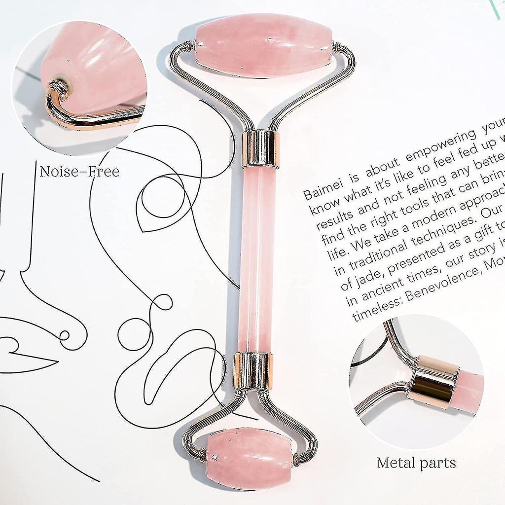 Jade Roller & Gua Sha, Face Roller, Facial Beauty Roller Skin Care Tools,  Rose Quartz Massager For Face, Eyes, Neck, Body Muscle Relaxing And Relieve