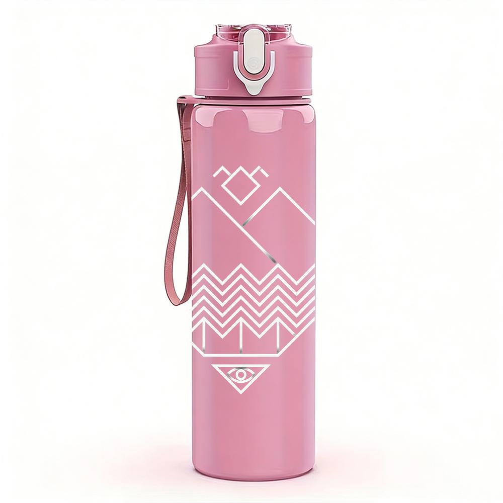 1PC Blank Distressed White Minimalist Print 750ml Portable Sports Water Bottle Leakproof Gym Outdoor Travel Drink Cup