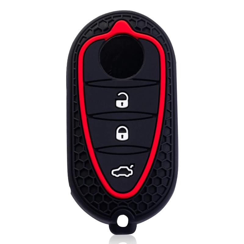 Custodia Copri Chiave in Silicone a 3 Pulsanti per Alfa Romeo Mito Giulietta GTO 159 GTA 4C Mito Chiave a Riserva Guscio Protettivo